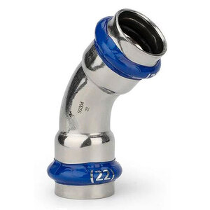 Пресс-фитинг из нержавеющей стали угольник 45° 22 мм ASG INOX 6556061