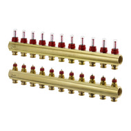 Коллектор 1"х11 выходов c расходомером FHF-11F 3/4" Danfoss 088U0531