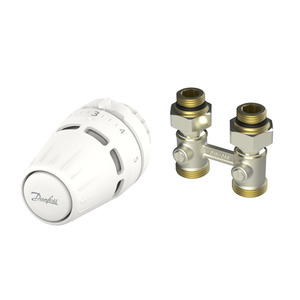 Комплект для радиатора с нижним подключением прямой M30x1.5 Regus RA+RLV-KB 1/2" Danfoss 015G5308
