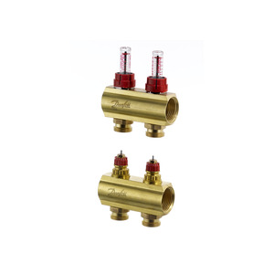 Коллектор 1"х2 выхода c расходомером FHF-2F 3/4" Danfoss 088U0522