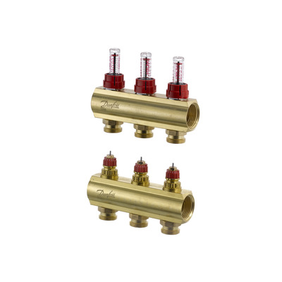 Коллектор 1"х3 выхода c расходомером FHF-3F 3/4" Danfoss 088U0523