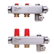 Коллектор 1"х2 выхода без расходомеров SSM-2 с термоклапанами 3/4" Danfoss 088U0802