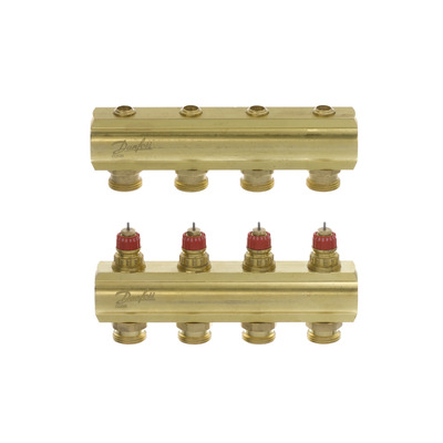 Коллектор 1"х4 выхода без расходомеров FHF-4 3/4" Danfoss 088U0504