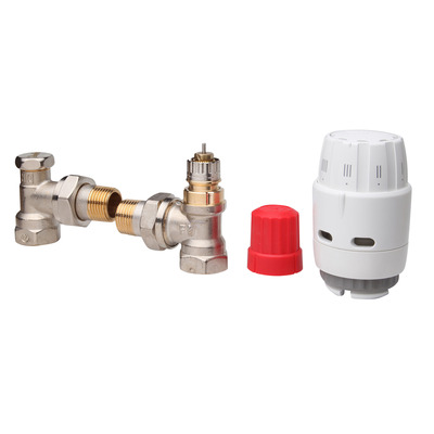 Комплект для радиатора с боковым подключением угловой RAS-C2+RA-N+RLV-S 1/2" Danfoss 013G2219