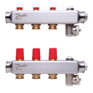 Коллектор 1"х3 выхода без расходомеров SSM-3 с термоклапанами 3/4" Danfoss 088U0803
