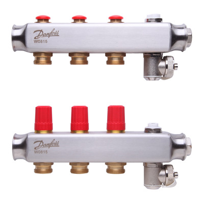 Коллектор 1"х3 выхода без расходомеров SSM-3 с термоклапанами 3/4" Danfoss 088U0803