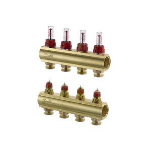 Коллектор 1"х4 выхода c расходомером FHF-4F 3/4" Danfoss 088U0524