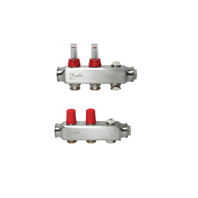 Коллектор 1"х2 выхода c расходомером SSM-2F 3/4" Danfoss 088U0752