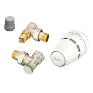 Комплект для радиатора с боковым подключением угловой RA+RA-FN+RLV-S 1/2" Danfoss 015G5301