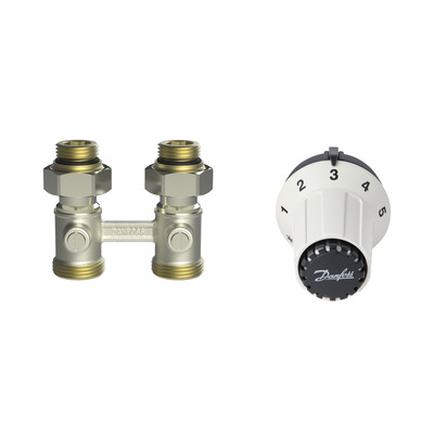 Комплект для радиатора с нижним подключением прямой RAS-CK+RLV-KS 1/2" Danfoss 013G5275