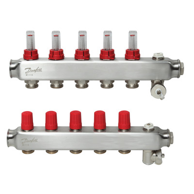 Коллектор 1"х5 выходов c расходомером SSM-5F 3/4" Danfoss 088U0755