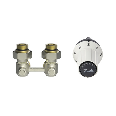 Комплект для радиатора с нижним подключением угловой RAS-CK+RLV-KS 1/2" Danfoss 013G5276