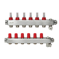 Коллектор 1"х6 выходов c расходомером SSM-6F 3/4" Danfoss 088U0756
