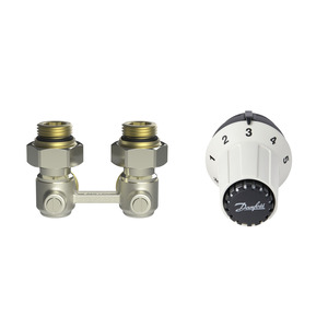 Комплект для радиатора с нижним подключением угловой RAS-C+RLV-KB 1/2" Danfoss 013G5278
