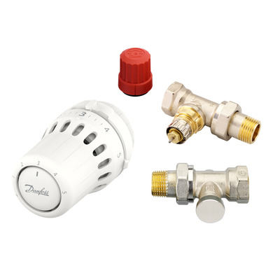 Комплект для радиатора с боковым подключением прямой RA+RLV-S 1/2" Danfoss 015G5348
