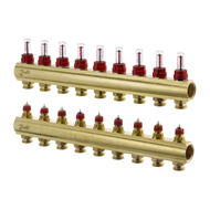 Коллектор 1"х9 выходов c расходомером FHF-9F 3/4" Danfoss 088U0529