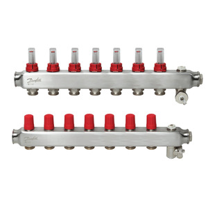 Коллектор 1"х7 выходов c расходомером SSM-7F 3/4" Danfoss 088U0757