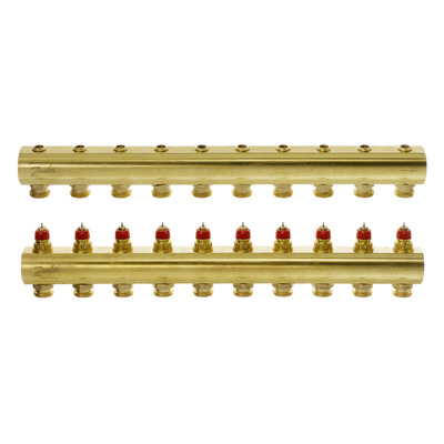 Коллектор 1"х10 выходов без расходомеров FHF-10 3/4" Danfoss 088U0510