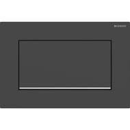 Смывная клавиша Geberit Sigma10 для смывания/остановки смывания Square с креплением на винтах черный матовый/глянцевый хром 115.893.14.1