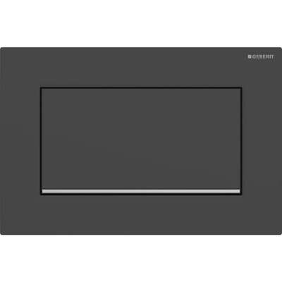 Змивна клавіша Geberit Sigma10 для змивання/зупинки змивання Square з кріпленням на гвинтах чорний матовий/глянсовий хром 115.893.14.1