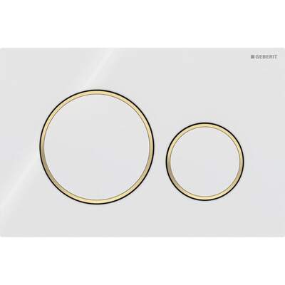 Смывная клавиша Geberit Sigma20 для двойного смыва Round белый/позолота (115.882.KK.1)