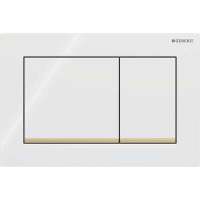 Смывная клавиша Geberit Omega20 для двойного смыва Square белый/позолота 115.080.KK.1
