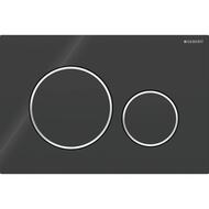 Смывная клавиша Geberit Sigma20 для двойного смыва Round черный/глянцевый хром (115.882.KM.1)