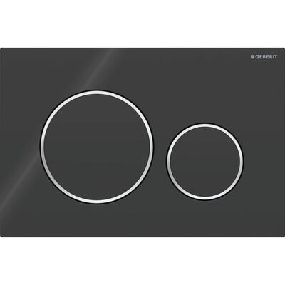 Змивна клавіша Geberit Sigma20 для подвійного змиву Round чорний/глянсовий хром (115.882.KM.1)