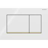 Смывная клавиша Geberit Sigma20 (ex Sigma30) для двойного смыва Square белый/позолота (115.883.KK.1)