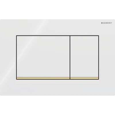 Смывная клавиша Geberit Sigma20 (ex Sigma30) для двойного смыва Square белый/позолота (115.883.KK.1)