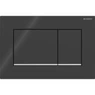 Смывная клавиша Geberit Sigma20 (ex Sigma30) для двойного смыва Square черный/глянцевый хром (115.883.KM.1)