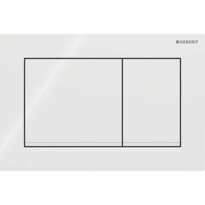 Смывная клавиша Geberit Omega20 для двойного смыва Square белый/белый матовый 115.080.11.1