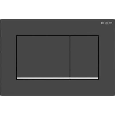 Смывная клавиша Geberit Sigma20 (ex Sigma30) для двойного смыва Square черный матовый/глянцевый хром (115.883.14.1)