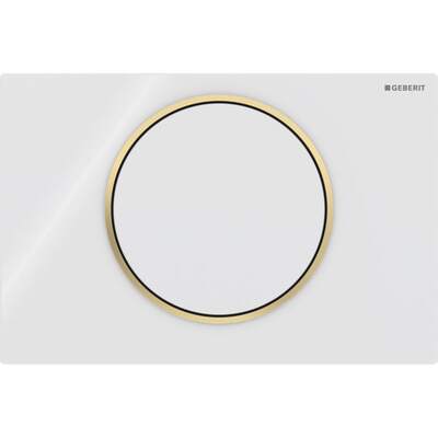 Смывная клавиша Geberit Sigma10 для смывания/остановки смывания Round белый/позолота (115.758.KK.5)
