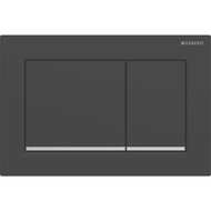 Смывная клавиша Geberit Omega20 для двойного смыва Square черный матовый/глянцевый хром 115.080.14.1