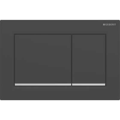 Смывная клавиша Geberit Omega20 для двойного смыва Square черный матовый/глянцевый хром 115.080.14.1