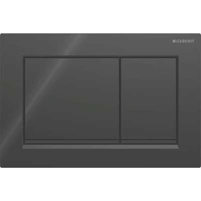 Змивна клавіша Geberit Omega20 для подвійного змиву Square чорний/чорний матовий 115.080.DW.1
