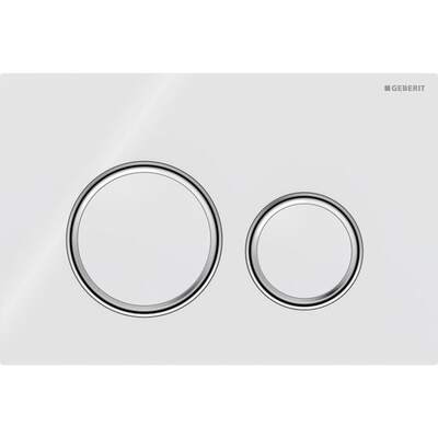 Смывная клавиша Geberit Sigma50 (ex Sigma21) для двойного смыва Round белое стекло/хром (115.884.SI.1)