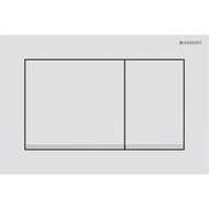 Смывная клавиша Geberit Omega20 для двойного смыва Square белый матовый/глянцевый хром 115.080.JT.1