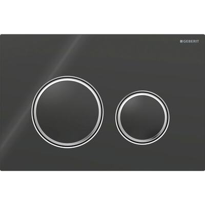 Змивна клавіша Geberit Sigma50 (ex Sigma21) для подвійного змиву Round чорний/хром (115.884.SJ.1)