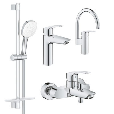 Комплект смесителей Grohe Eurosmart 4 в 1 для ванной и кухни (UA123248M3)