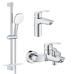 Комплект смесителей Grohe Eurosmart 3 в 1 для ванной (UA123238S3)