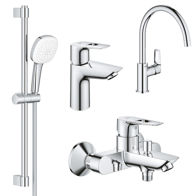 Комплект смесителей Grohe BauLoop New4 в 1 для ванной и кухни (UA123225K3)