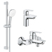 Комплект смесителей Grohe BauEdge New 3 в 1 для ванной (UA123365S1)