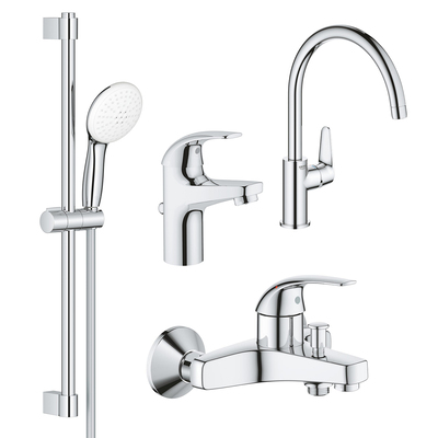 Комплект смесителей Grohe BauCurve 4 в 1 для ванной (UA122218K1)