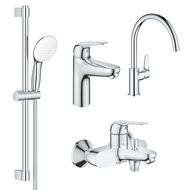 Комплект смесителей Grohe Euroeco New 4 в 1 для ванной и кухни (UA123242MK)