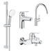 Комплект смесителей Grohe Euroeco New 4 в 1 для ванной и кухни (UA123242MK)