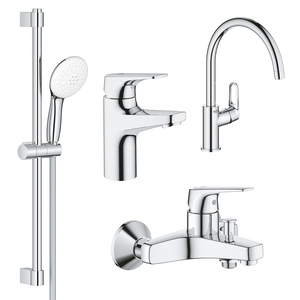 Комплект смесителей Grohe BauFlow 4 в 1 для ванной и кухни (UA121640K1)