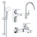 Комплект смесителей Grohe BauFlow 4 в 1 для ванной и кухни (UA121640K1)