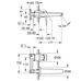 Cмеситель для раковины Grohe BauLoop New на 2 отверстия, настенный монтаж M-Size (20289001)